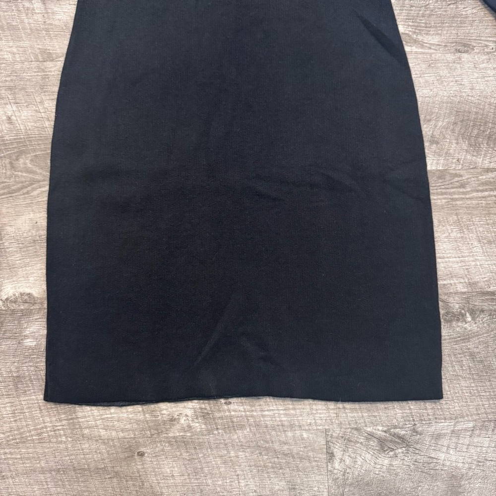 Cynthia Rowley Sweater Dress Black/Gray Cowl Neck w/Zipper Contrast Cuff Sz. S - Picture 4 of 8